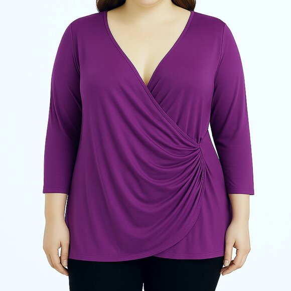 Dana Buchman Tops - NWT Dana Buchman sz 1X purple draped front shirt